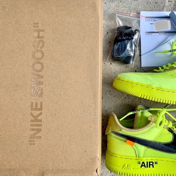 Authentic Nike x Off-White Air Force 1 Volt SZ 10 - Picture 6 of 8
